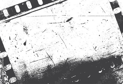 Grunge filmstrip overlay texture with scratches and imperfections for vintage aesthetic designs