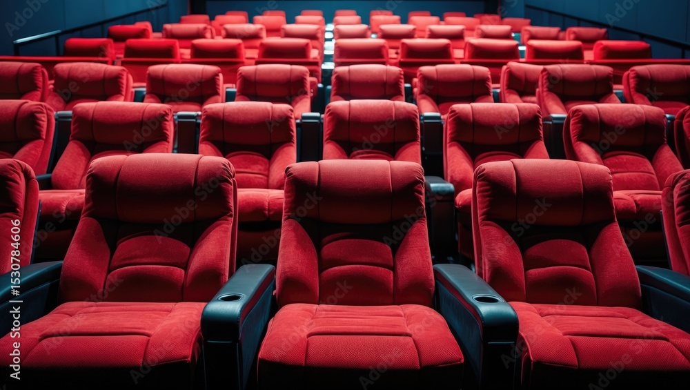 Naklejka premium Cinema theatre seats for audience comfort and experience.