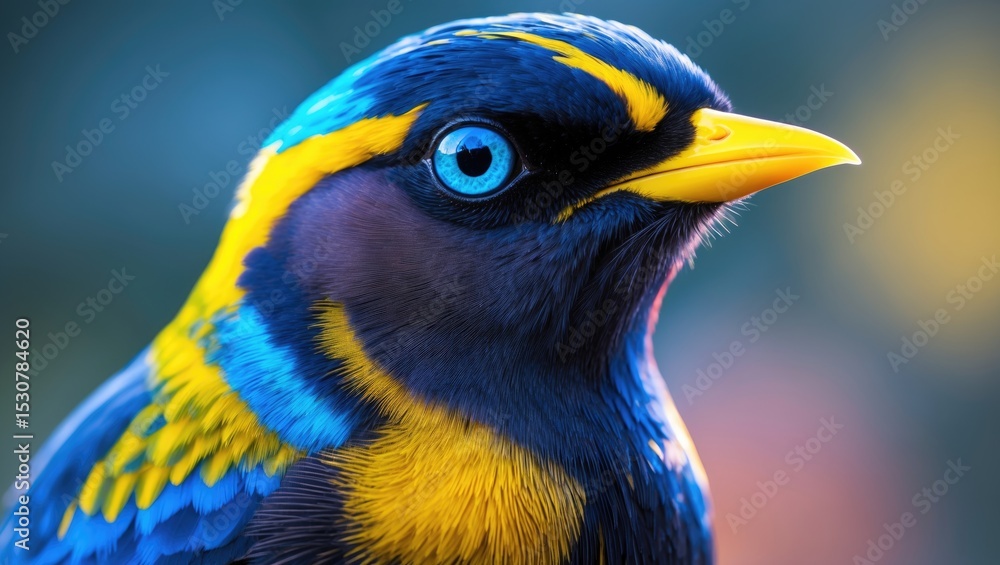 Fototapeta premium Close-up of the beak of a black toucan.