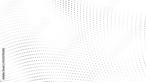Halftone wave texture with clean spacing and abstract motion ideal for vector artwork digital design or minimal mesh styled print-ready graphic overlays