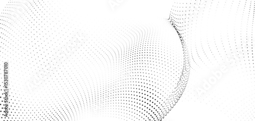 Circular halftone pattern with dynamic swirl spacing and soft gradient ideal for abstract design digital vector overlays or motion graphic compositions