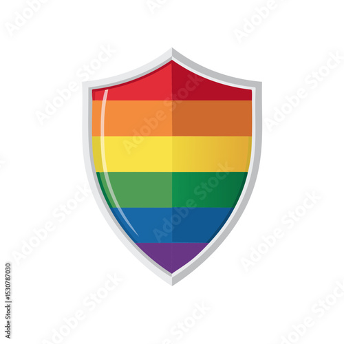 Free Download Rainbow Pride Shield – LGBTQ Protection Symbol Vector Illustration - GFXLoad