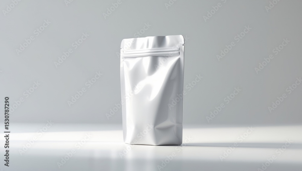 Blank sachet with wet wipe on white background, top view. Area available for design. Blank sachet with wet wipe on white background, top view. Area available for design.