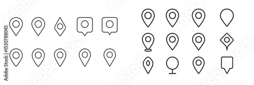 Set of minimalist location icons designed for modern graphic projects and web applications Free Download Set of minimalist location icons designed for modern graphic projects and web applications - GFXLoad