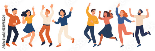 Group of joyful people celebrating together in a vibrant and lively atmosphere during a festive event