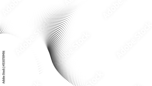 Circular halftone pattern with dynamic swirl spacing and soft gradient ideal for abstract design digital vector overlays or motion graphic compositions