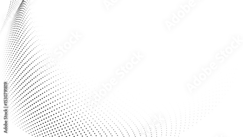 Elegant halftone wave design with gradient curve dots and soft transitions perfect for modern digital prints clean vector backgrounds or fluid abstract layouts