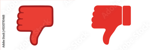 Red thumbs down symbols representing disapproval shown on a plain background