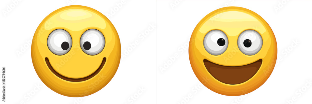 Fototapeta premium Happy emojis displaying cheerfulness and excitement in a bright, colorful design