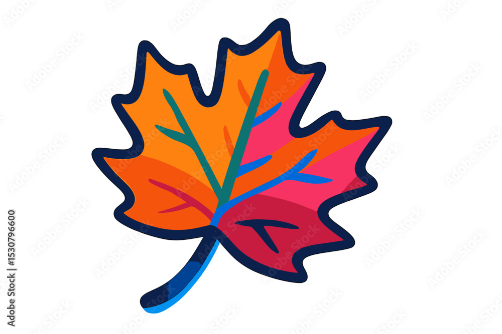 Obraz premium Colorful autumn leaf design showcasing vibrant hues on a white background