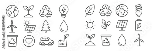 Symbols of sustainability showcase eco-friendly practices and renewable energy sources for a better planet