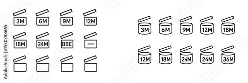 Designs of various container lids for different shelf lives and expiry indications for food products