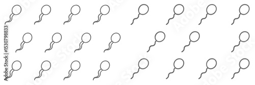 Sperms in various orientations depicted against a simple background for educational and illustrative purposes