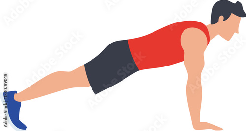 illustration of a man exercising push up