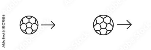 Soccer ball trajectory showing movement in a simple and clear graphic representation