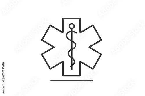 Emergency medical symbol representing healthcare services and emergency response in a clear and minimalist design