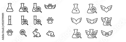Illustrations of laboratory equipment and animal motifs in a creative design for educational or playful themes