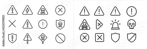Collection of safety and warning symbols displayed on a grid background for educational purposes and hazard recognition