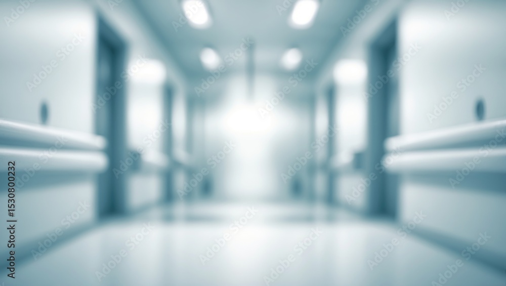 Abstract blur of a short white hospital walkway used as background. Abstract blur of a short white hospital walkway used as background.