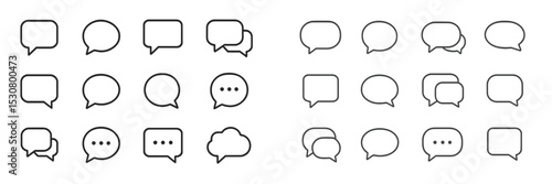 Various speech bubbles designed for graphics and communication in digital media