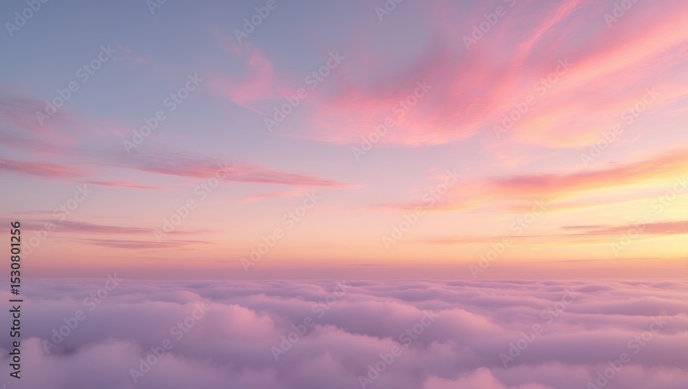 Obraz premium Vibrant colorful light sky featuring clouds against a sunset background