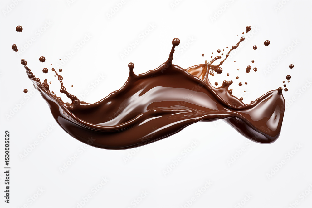 Chocolate splash on white background Chocolate splash on white background
