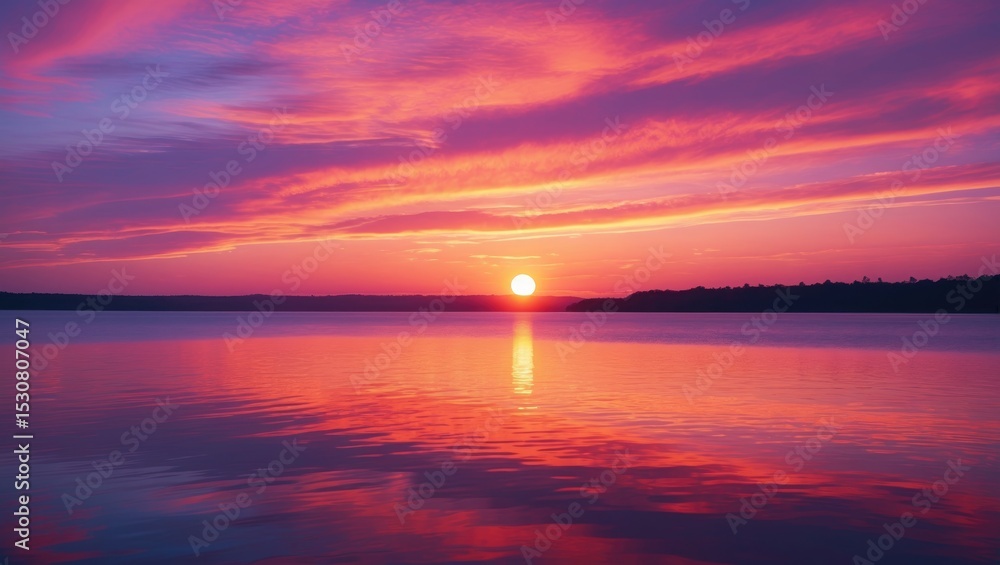 Naklejka premium Background of colorful sky concept featuring a dramatic sunset with an orange sky and clouds.