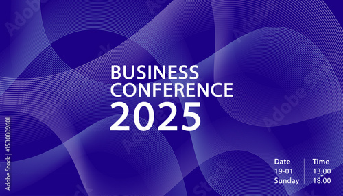 Banner to the online conference background. Web media event. Dynamic Background. Futuristic Poster for Corporate Meeting, Online Courses, Webinar, Seminar. Conference, Business Event Announcement.