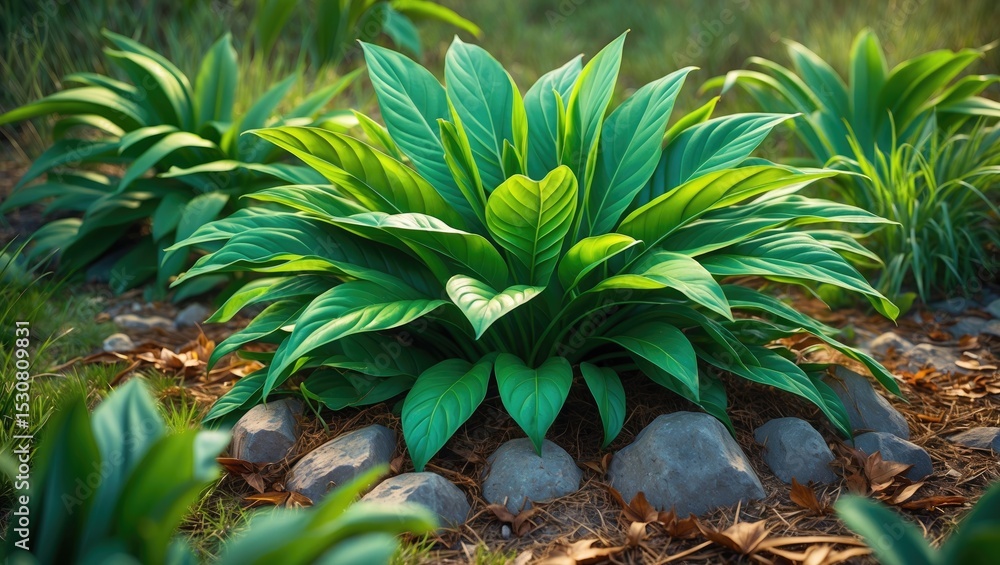 Fototapeta premium A bunch of green spinach plant stalks