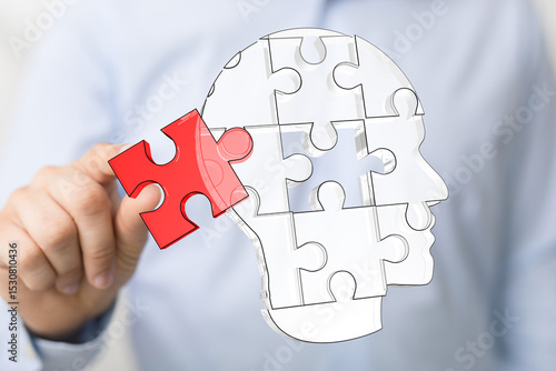 Foto Abstract image representing problem-solving,  critical thinking, and mental wellbeing