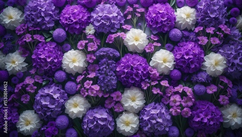 A wall of stunning purple flowers. Lilac, suitable as background, texture, press-wall, or for Valentine's Day.