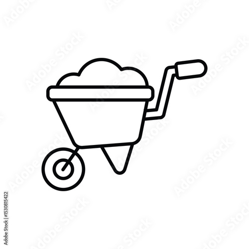 Wheelbarrow Vector icon
