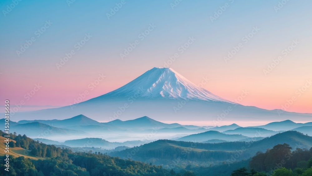 Fototapeta premium A vertical shot of Mount Hood during sunset with ample copy space.