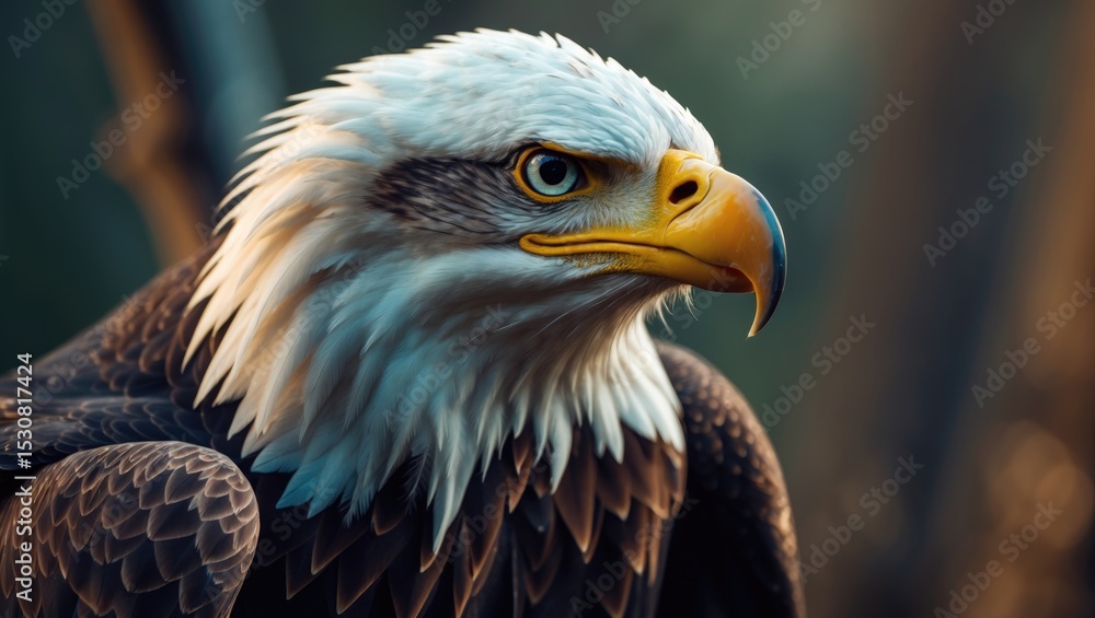 Obraz premium Close-up portrait of the Bald Eagle bird of prey.