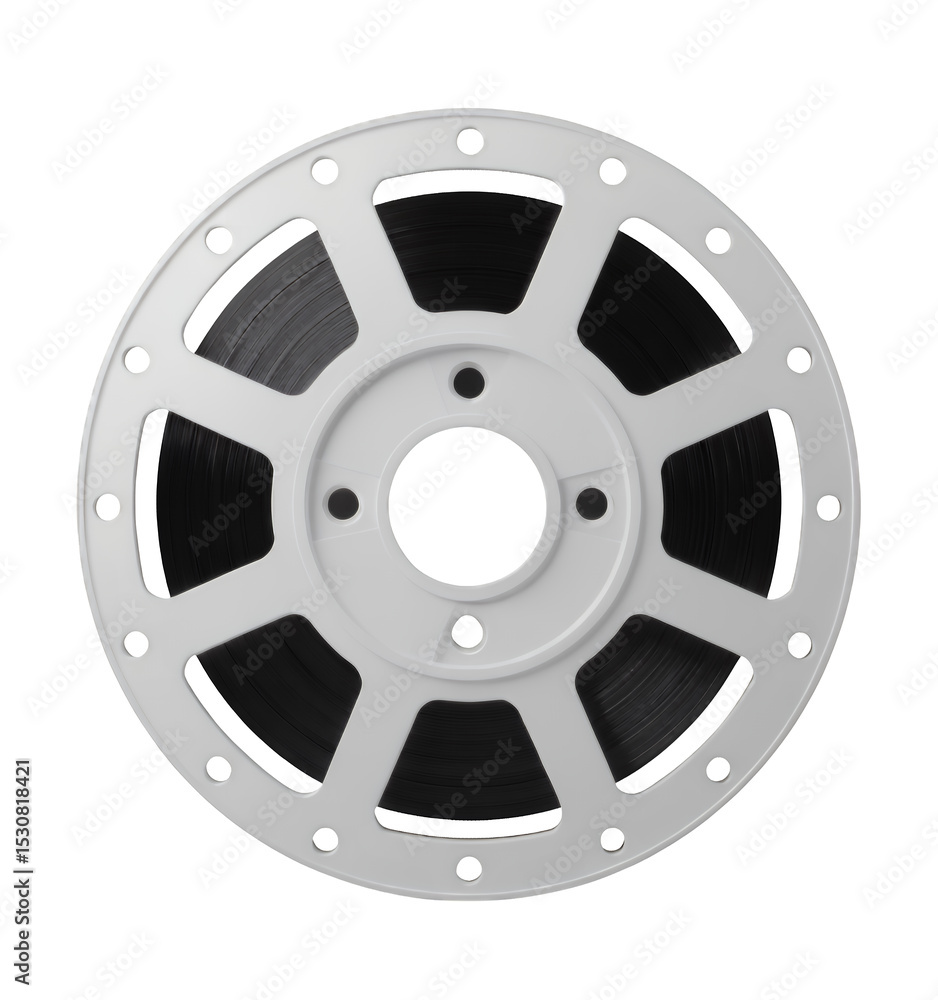 Obraz premium White Film Reel with Transparent Background, Retro Graphic