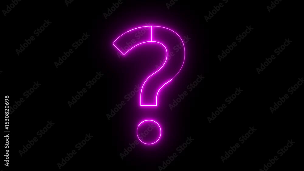 question mark icon animation glowing neon pink color quiz problem solution confusion mark sign symbol on black background question mark icon animation glowing neon pink color quiz problem solution confusion mark sign symbol on black background