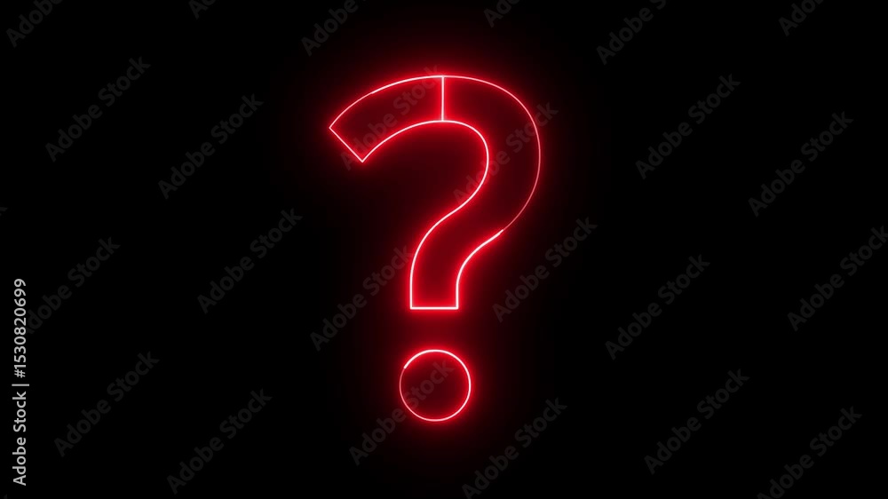 question mark icon animation glowing neon red color quiz problem solution confusion mark sign symbol on black background question mark icon animation glowing neon red color quiz problem solution confusion mark sign symbol on black background