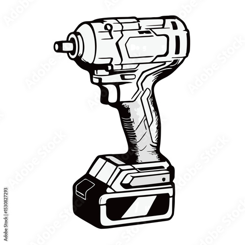 drill silhouette image on white background