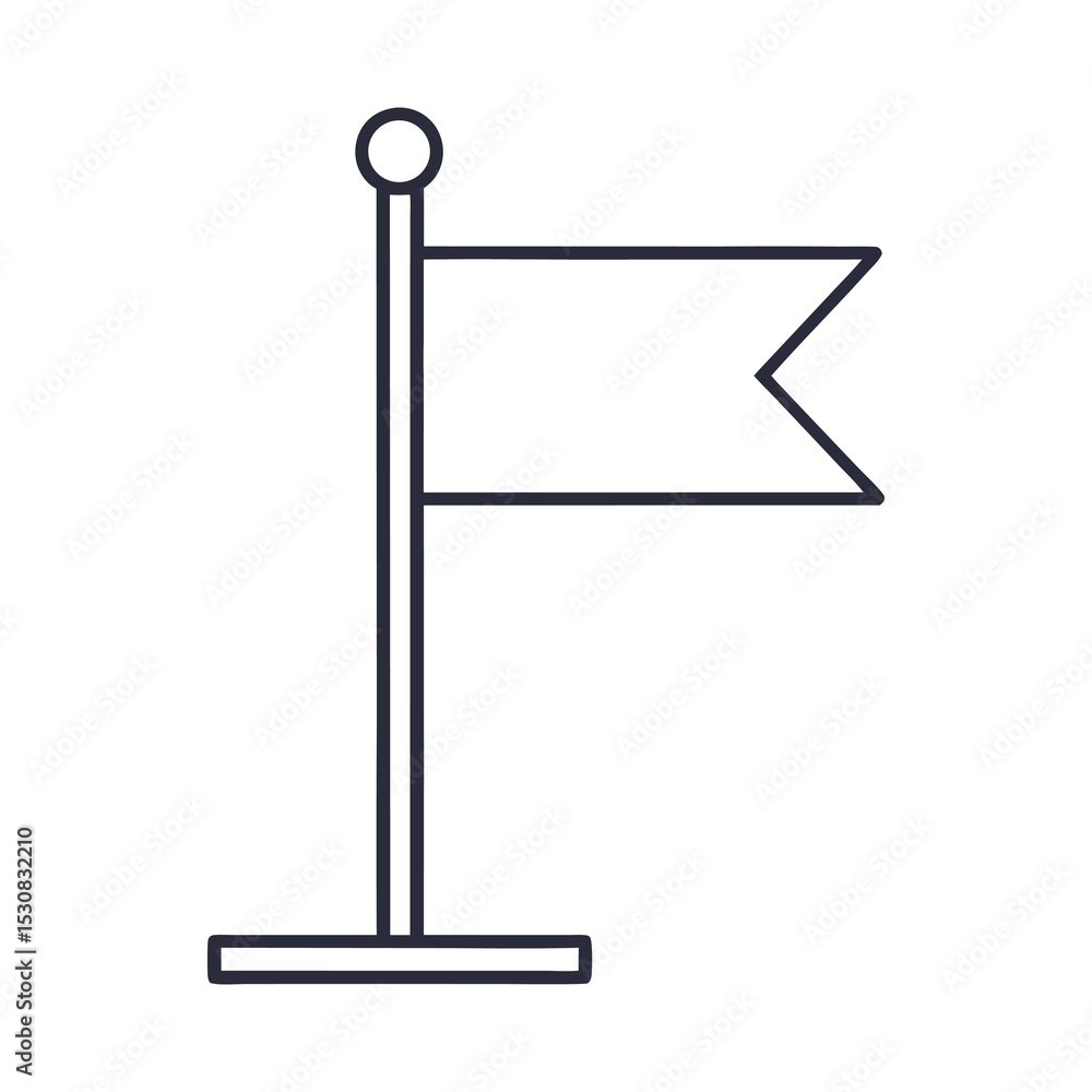 Fototapeta premium clean black pennant flag marker icon graphic