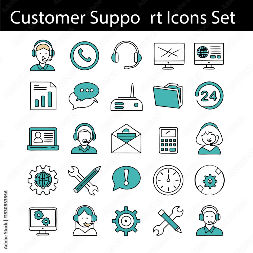 Fototapeta premium Custome support Icons