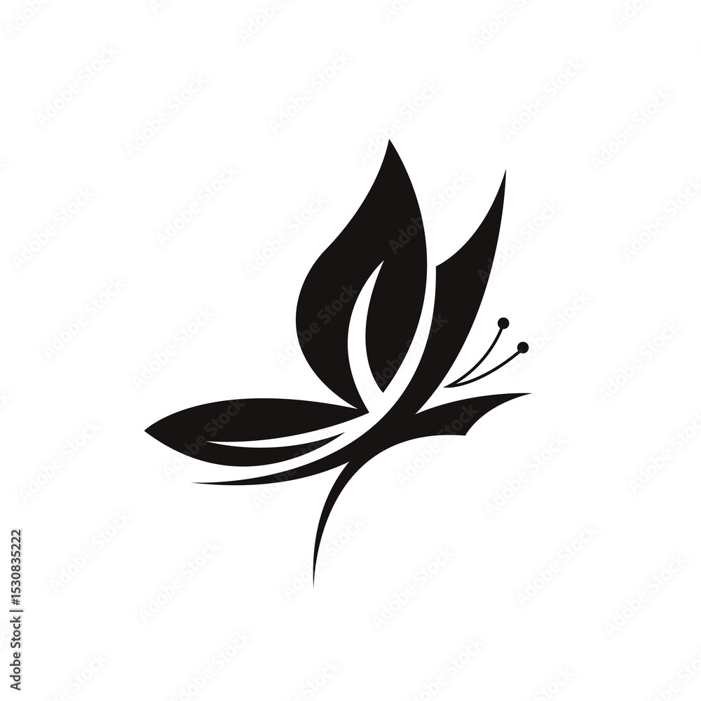 Fototapeta premium black and white butterfly vector