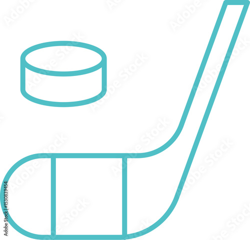 Hockey Ball  In Outline Icon