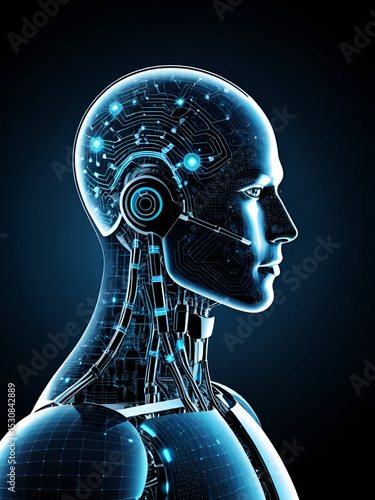 Artificial intelligence. Technology web background. Virtual concept