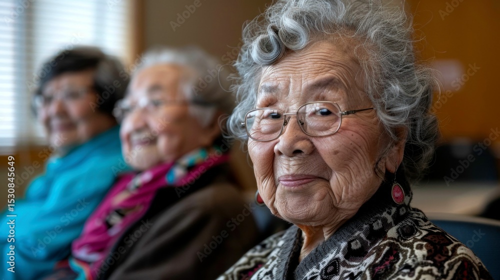 Portrait of Three Elderly Women Smiling and Looking at the Camera, Showing Happiness and Connection Portrait of Three Elderly Women Smiling and Looking at the Camera, Showing Happiness and Connection