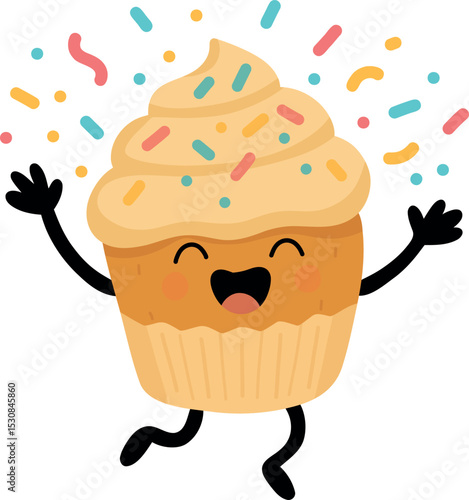 Giggling Cupcake with Sprinkles