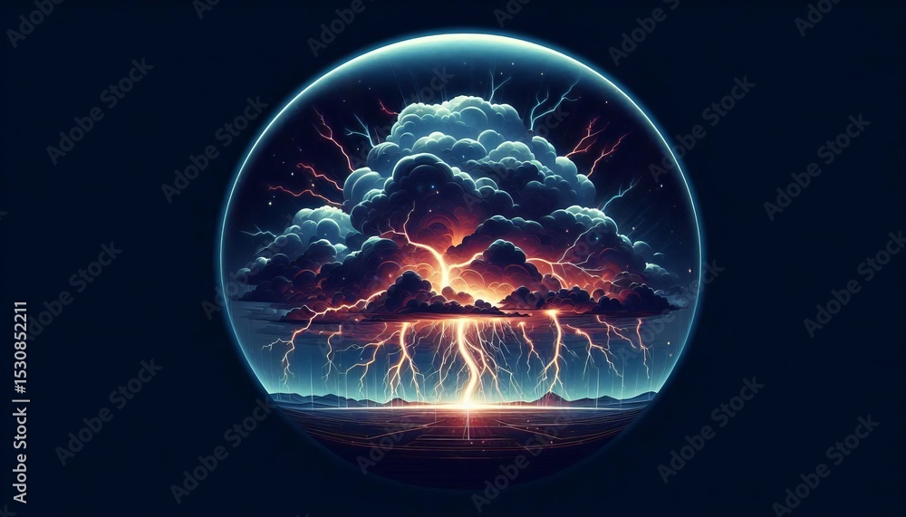 Fototapeta premium A type of cloud to ground lightning strike that originates from