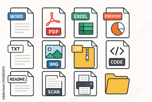 Icons of various file types including doc, pdf, xls, and zip formats