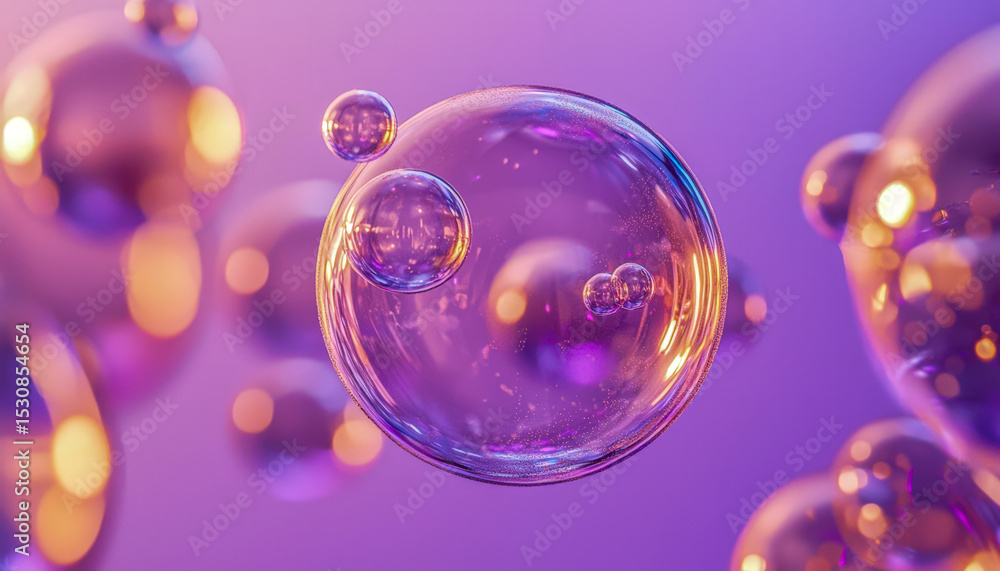 Close-up of colorful floating bubbles with vibrant lighting effect Close-up of colorful floating bubbles with vibrant lighting effect
