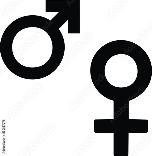 Male and Female Gender Symbols - Vector Icons

