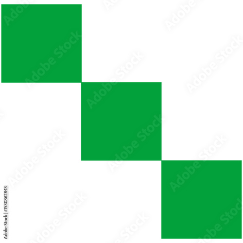 three square green abstract shape